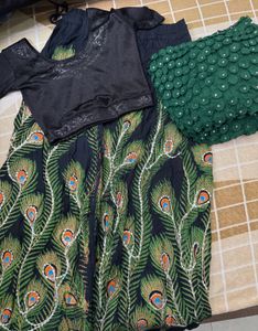 Lehenga Choli Rajasthani Skirt Set Peacock