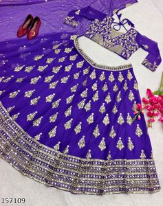 Heavy Embroidery Sequence Work Langha Choli
