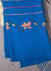 BRAND NEW - Blue Floral Embroidered Shawl