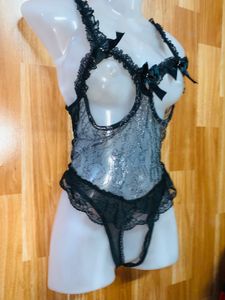 Black Lace Lingerie Bodysuit