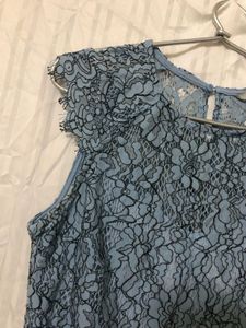 H&amp;M Blue Lace Top - Size