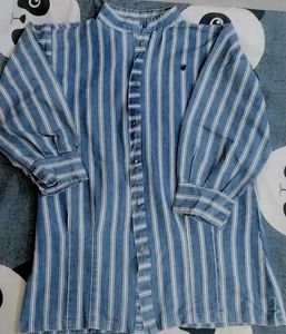 Striped Button-Up Tunic