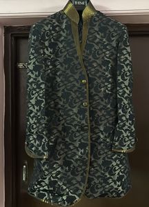 Elegant Patterned Indo Western Jacket+Payzama+Brou
