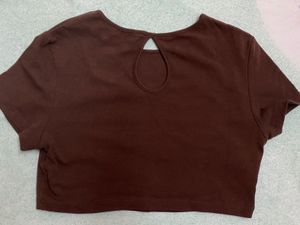 SHEIN BROWN CROP TOP.
