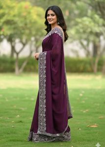 Elegant Embroidered Saree