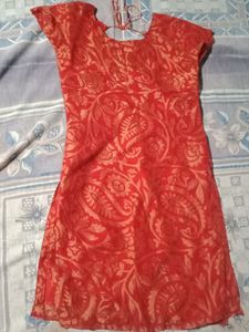 Printed Red Kurti