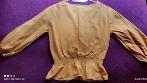 Mustard  Eyelet Top