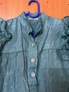 Shinny Blue Top