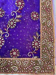 Purple heavy work Saree