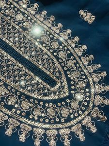 Teal Embroidered Kurta Dress