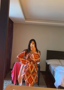 Patterned Wrap Dress