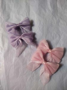 Cute Ribbon Hair Bows - Set of 8 (Pair 4)