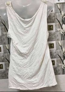 White Floral Sleeveless Top