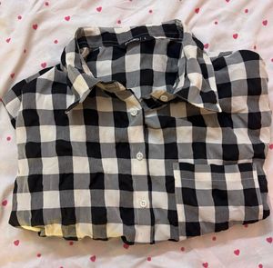 Black and White Gingham Button Up