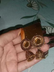Gold-Tone Jhumka Earrings