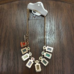 Colorful Geometric Statement Necklace