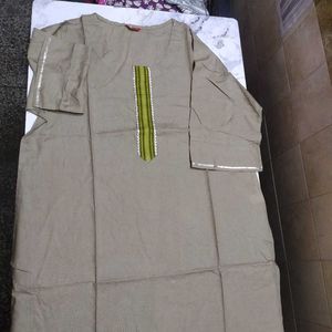 Beige Tunic with Green Detail