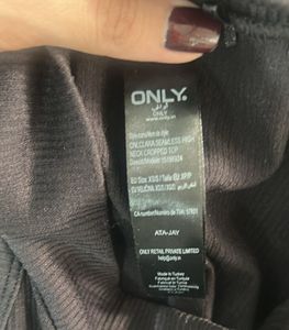 ONLY Black Ribbed Mock Neck Top