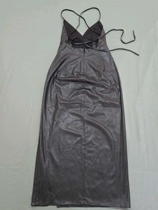 ZARA Faux Leather Midi Dress