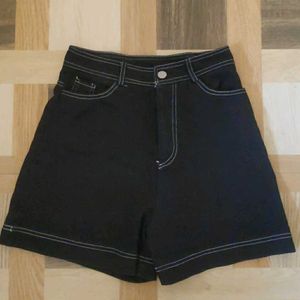 Black Denim Shorts