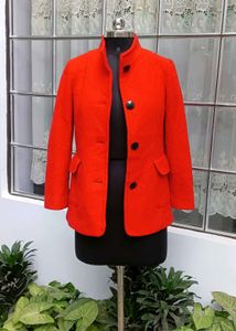 Red Wool Blend Women's Jacket