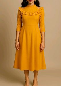 Chic Yellow Midi Dress