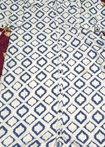 Aks brand ikat print cotton kurta-style shirt dres