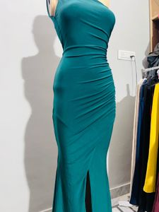 Emerald One Shoulder Maxi Dress