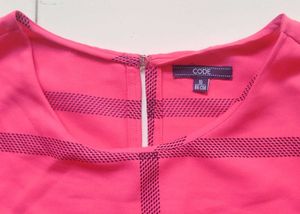 Pink Plaid Code Blouse M