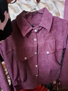Corduroy Top with Drawstring Detail