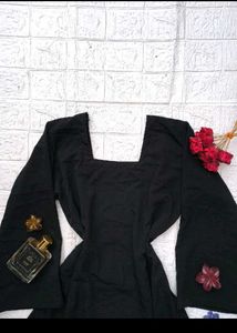 Black Dress with Bell Sleeves