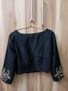 Embroidered Black Blouse