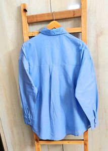 Eyelet Detail Blue Shirt size-46-48