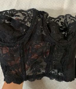 Vintage Black Lace Bustier