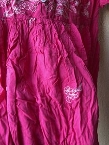 Pink Embroidered Dress/kurta