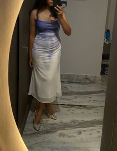 Blue Tie-Dye Bodycon Dress
