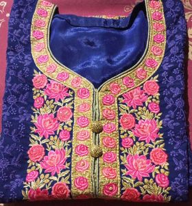Elegant Blue Embroidered Kurta used
