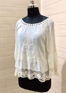 Imported Korean Lace Detail Blouse