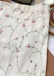 Embroidered Floral Tote Bag