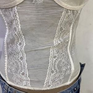 White Lace Corset Top
