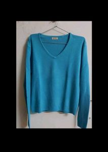 Teal V-Neck Knit Sweater