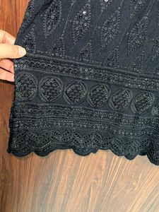 Elegant Black Embroidered Kurta