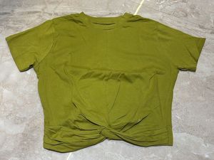 Lime Green zudio twist crop top