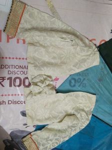 Lace Blouse off white cream colour. floral febric