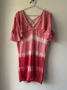 Pink Tie-Dye Open Back Top
