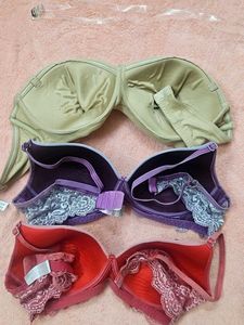 36 Size, 3 Bras + Free Jockey Lingerie