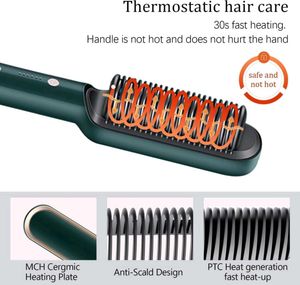 Fast Heating Hair Straightening Comb - Salon Style