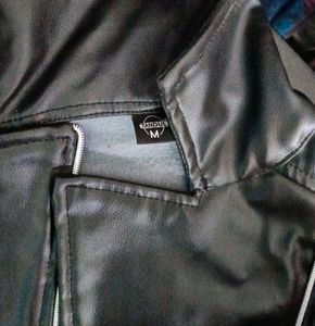 Sleek Black Faux Leather Vest