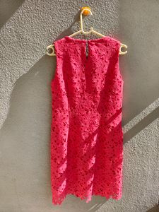 Coral Lace Shift Dress