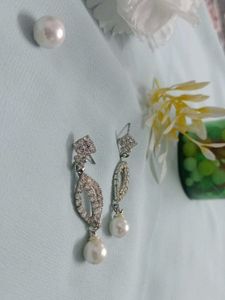 Elegant Pearl &amp; Rhinestone Drop Earrings 4 combo